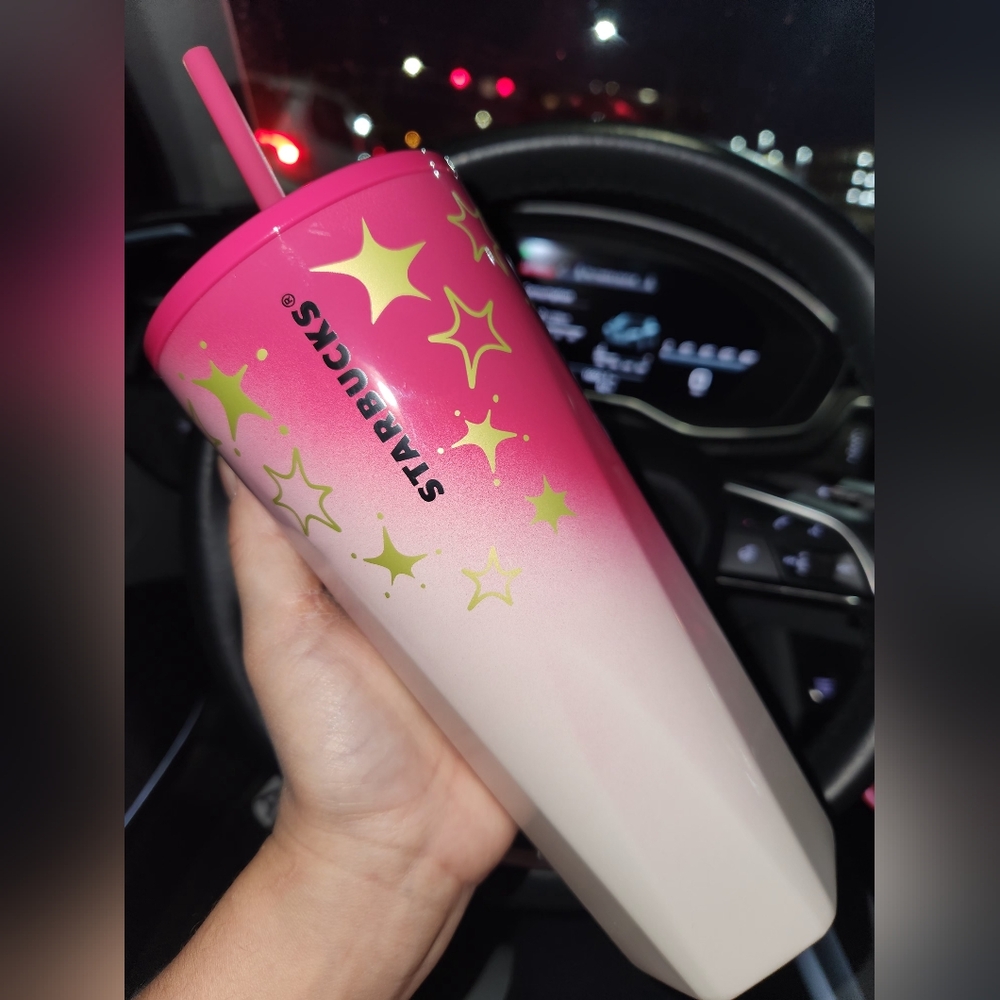Starbucks ombray pink and white tumblers